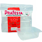 KIT POTE RETANGULAR 500ML C/24UN PRAFESTA