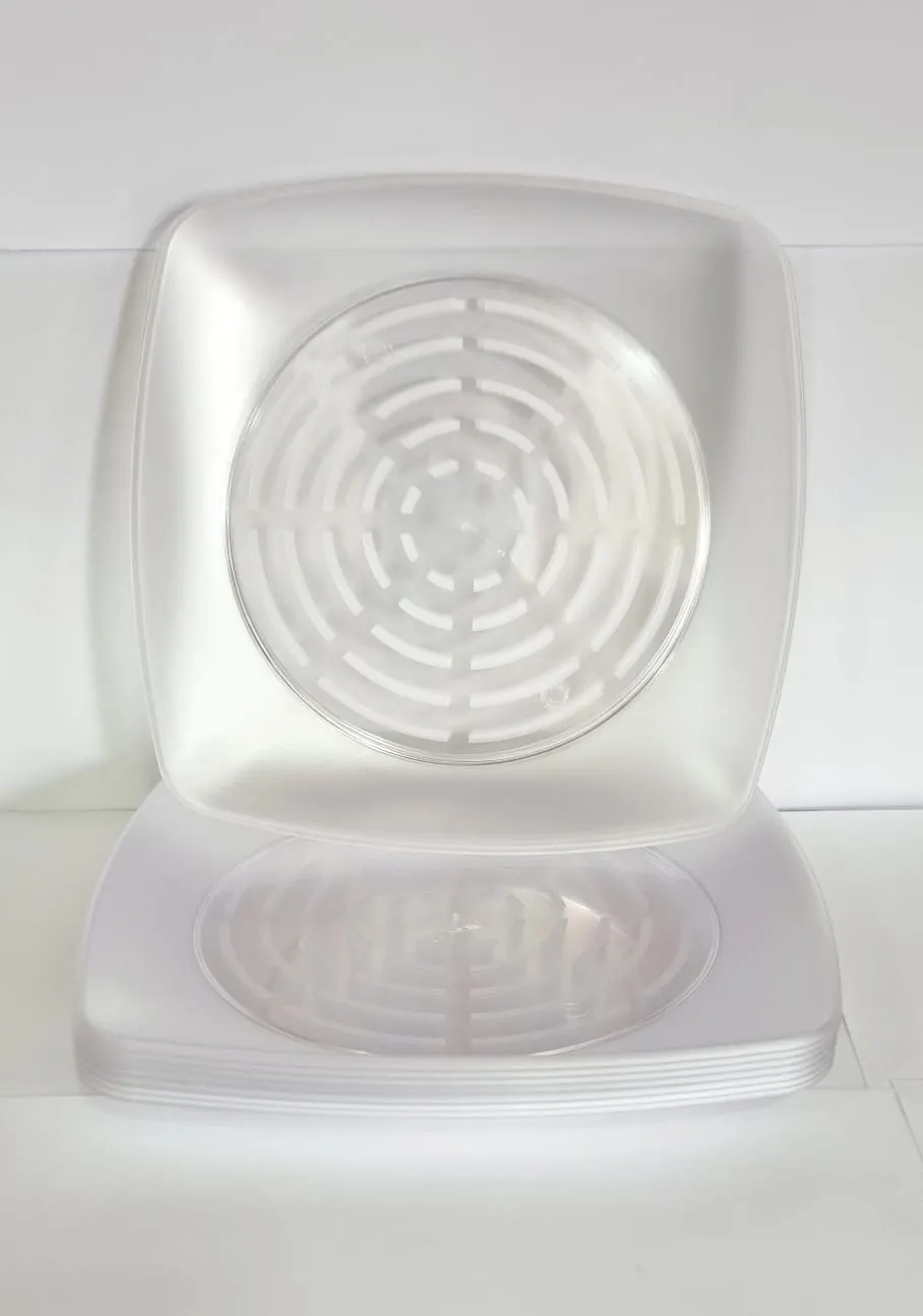 PRATO QUADRADO GRANDE CRISTAL(RESISTENTE) C/10UN - Imagem 1