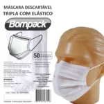 Máscara descartável tripla TNT  c/50 Bompack